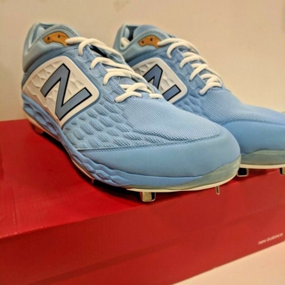 NWT NEW BALANCE L300SD4 LIGHT BLUE/WHITE METAL BASEBALL CLEATS/SHOES 17D (WIDE) - Picture 9 of 10